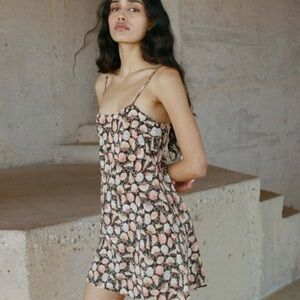 NWT Doen Noir Tressors De La Mer Sasha Silk Mini Dress, small